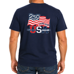 Load image into Gallery viewer, America 250 Waving Flag Men’s Patriotic T-Shirt | The Flag Shirt
