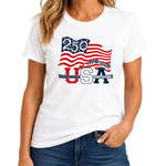 Load image into Gallery viewer, Waving Flag America 250 Made in USA Women's Shirt | The Flag Shirt
