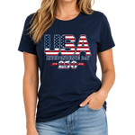 Load image into Gallery viewer, American Proud America 250 Made in USA Women's Shirt | The Flag Shirt
