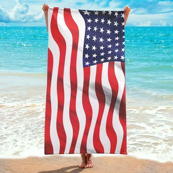 Waving American Flag Beach Towel 30 X 60 - the flag shirt