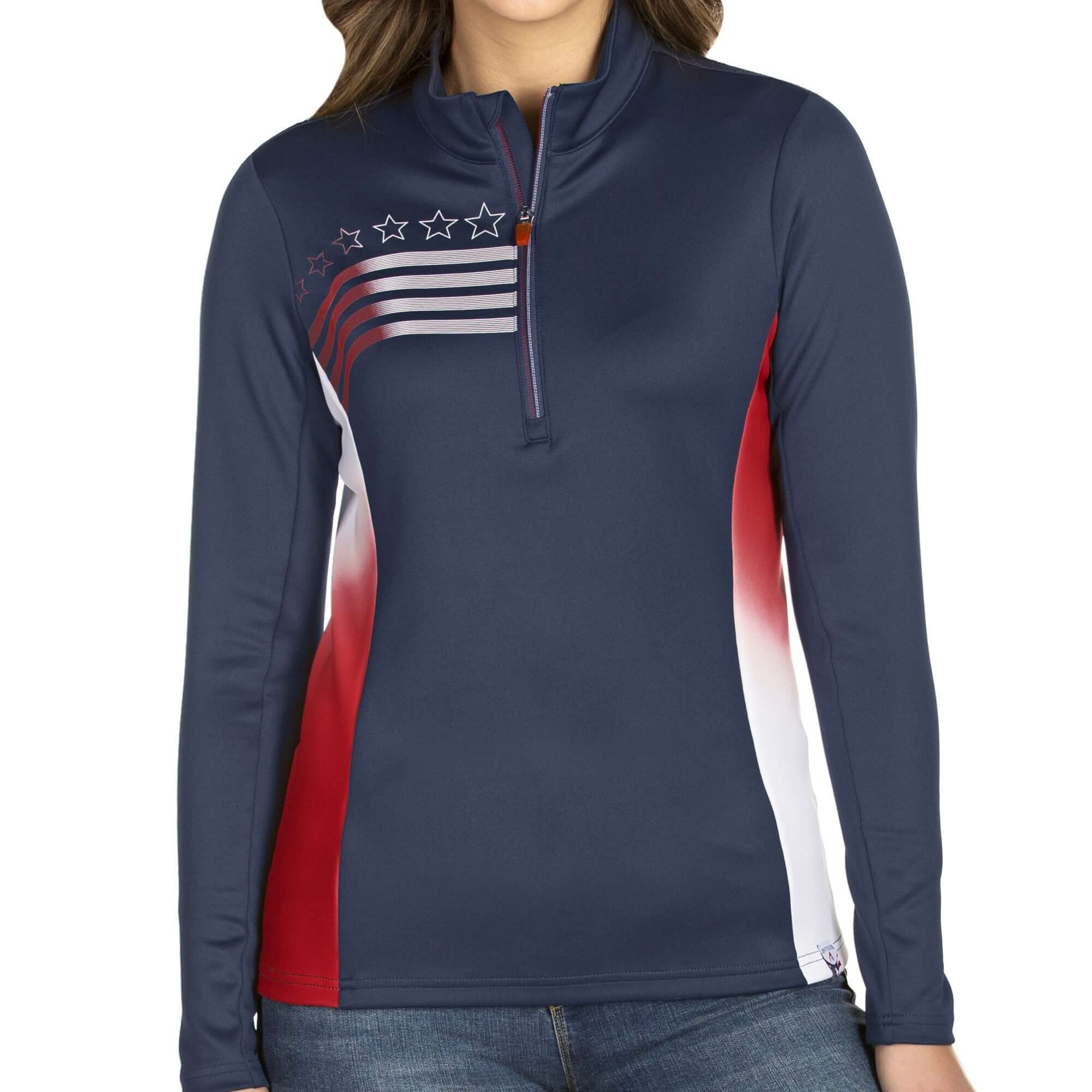 Women's Liberty 1/4 Zip Performance Golf Shirt - the flag shirts