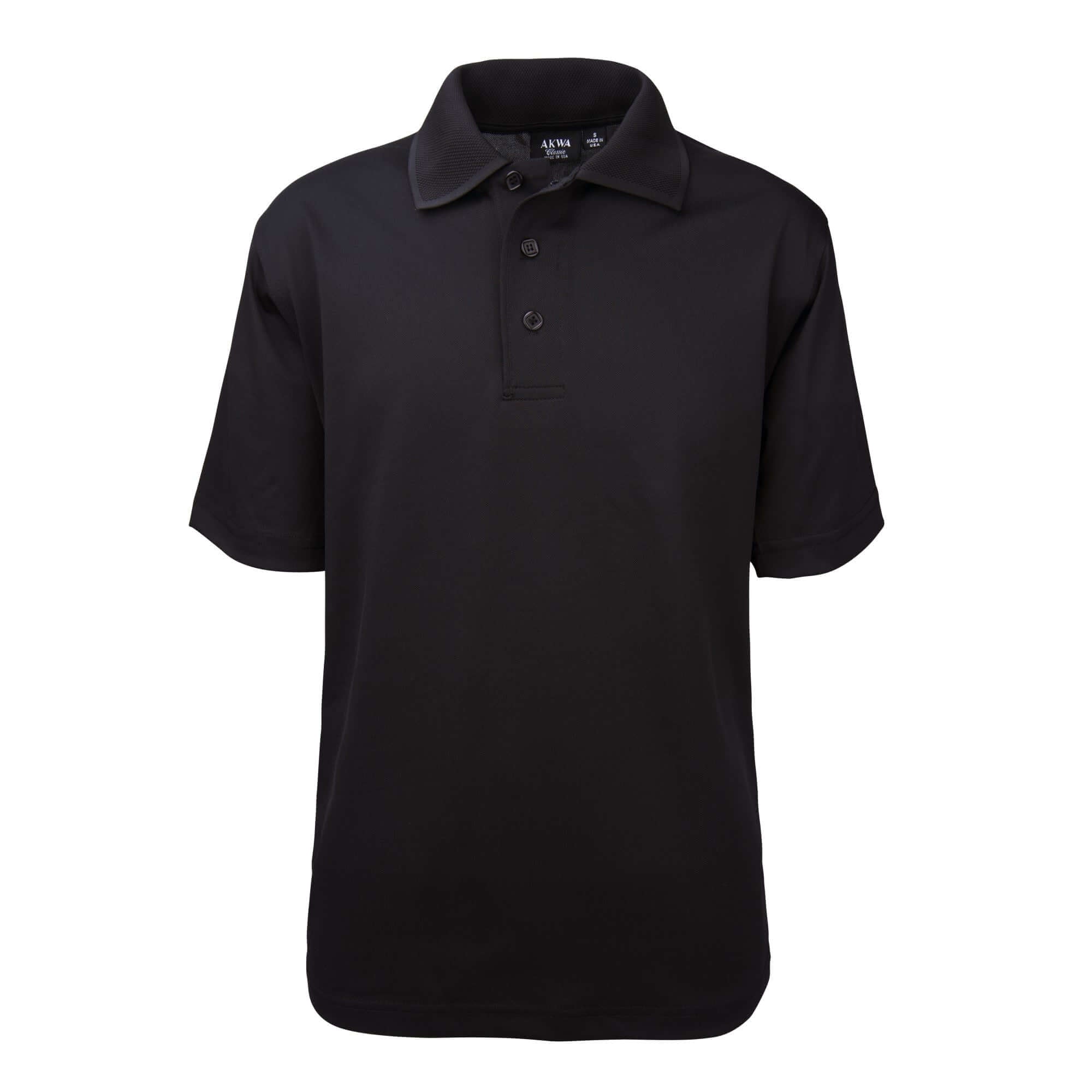Men's Made in USA Tech Polo Shirt color_black - the flag shirt