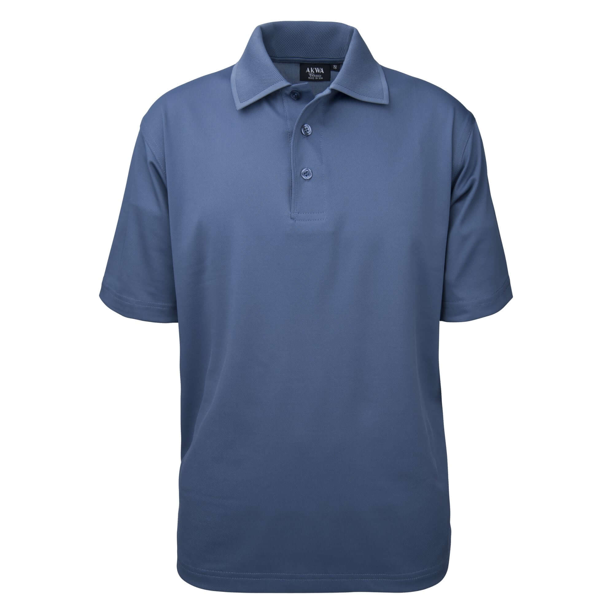 Men's Made in USA Tech Polo Shirt color_steel_blue - the flag shirt
