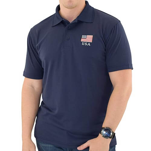 Mens Patriotic Classic Polo Shirt Navy - The Flag Shirt