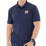 Load image into Gallery viewer, Mens Patriotic Classic Polo Shirt Navy - The Flag Shirt
