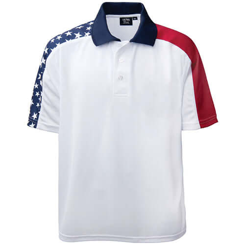 Men's Shoulder Stripe Patriotic Polo Shirt - The Flag Shirt