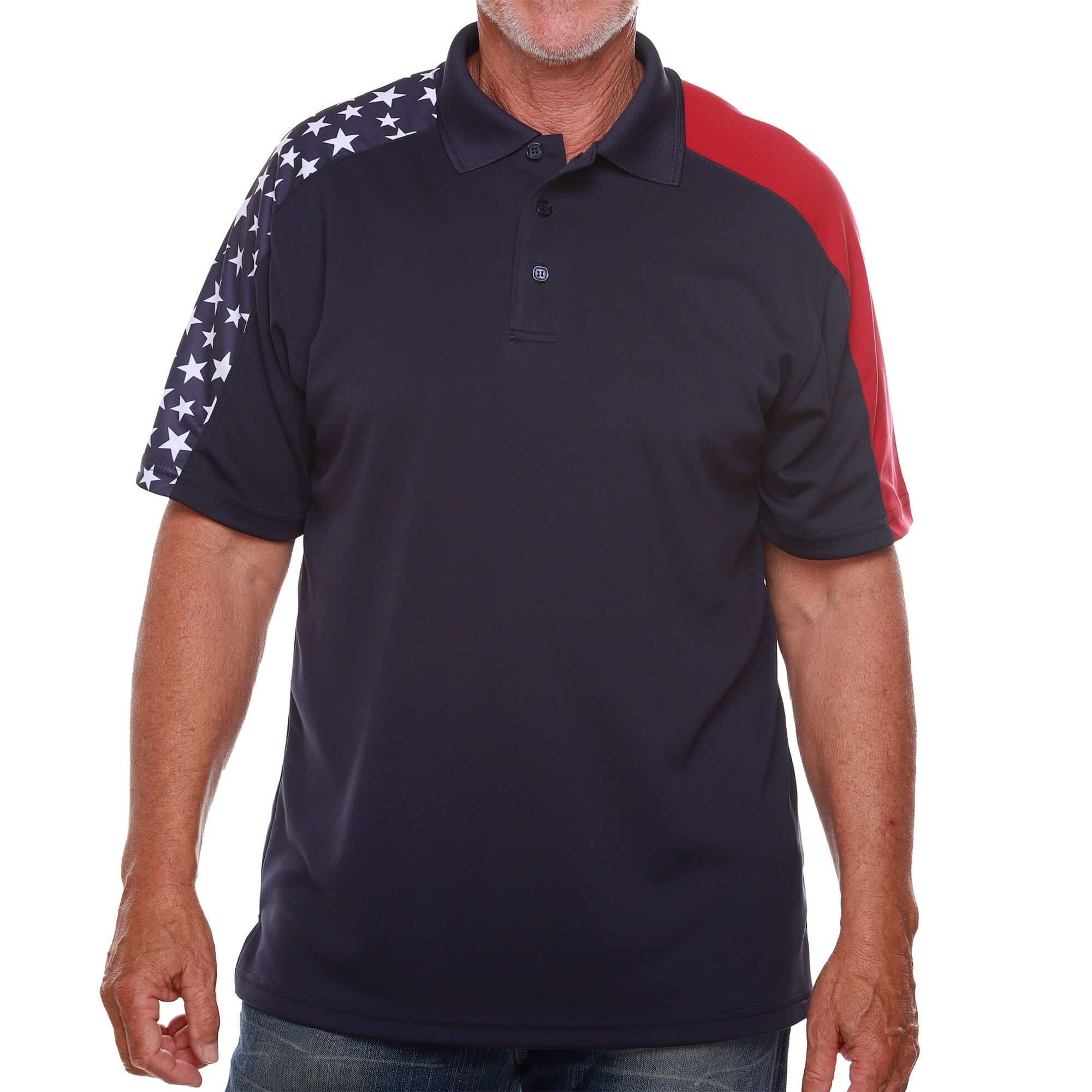 Men's Made in USA Patriotic Tech Polo Shirt