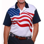 Load image into Gallery viewer, Men&#39;s Made in USA Flag Performance Golf Shirt

