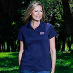 Load image into Gallery viewer, Ladies 3 Button Patriotic Polo Shirt Navy - The Flag Shirt
