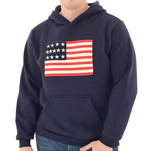 Mens USA Flag Pullover Fleece Navy - The Flag Shirt