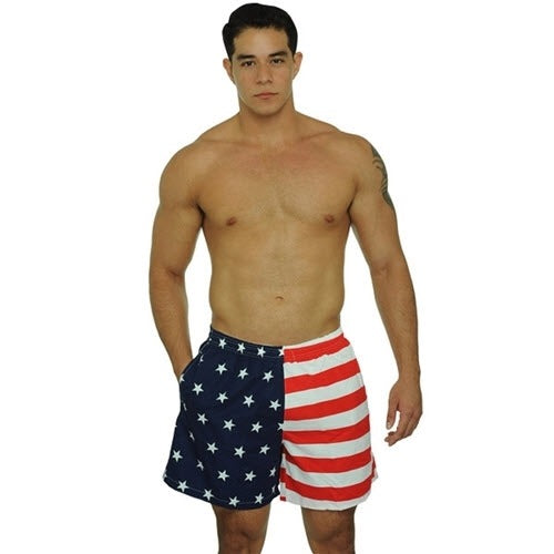 american flag swim shorts men