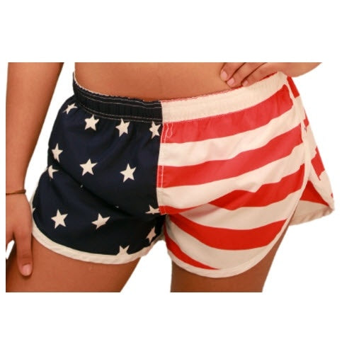 Stars and Stripes Running Short for ladies - The Flag Shirt