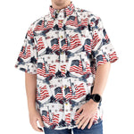 Load image into Gallery viewer, Men&#39;s Woven Button-Up Flags &amp; Statue Shirt - the flag shirts
