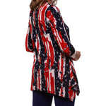 Load image into Gallery viewer, Women&#39;s Made in USA Stars and Stripes V-Neck Sharkbite Tunic
