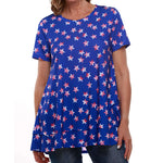 Load image into Gallery viewer, Women&#39;s Made in USA Royal Stars Short Sleeve Tunic
