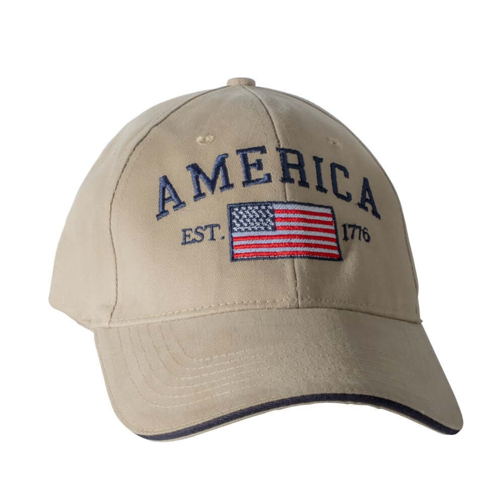 Made in the USA Structured Brushed Twill America 1776 Cap