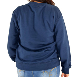 Women's Embossed USA Crewneck Fleece Sweatshirt