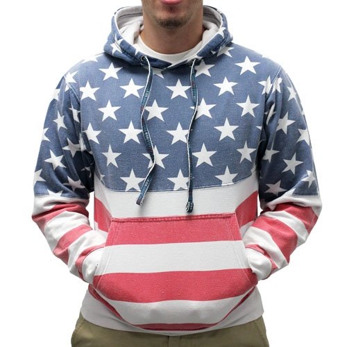 Mens Patriotic Stars Hoodie Sweater - The Flag Shirt