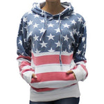 Load image into Gallery viewer, Womens  Patriotic Stars Hoodie Sweater - The Flag Shirt
