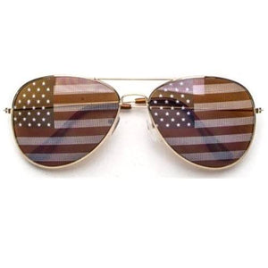 USA Flag Lens Aviator Sunglasses - The Flag Shirt