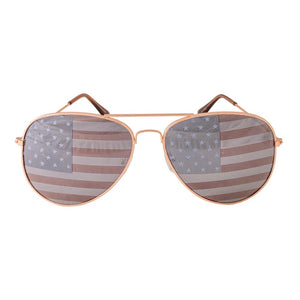 Womens USA Flag Lens Aviator Sunglasses
