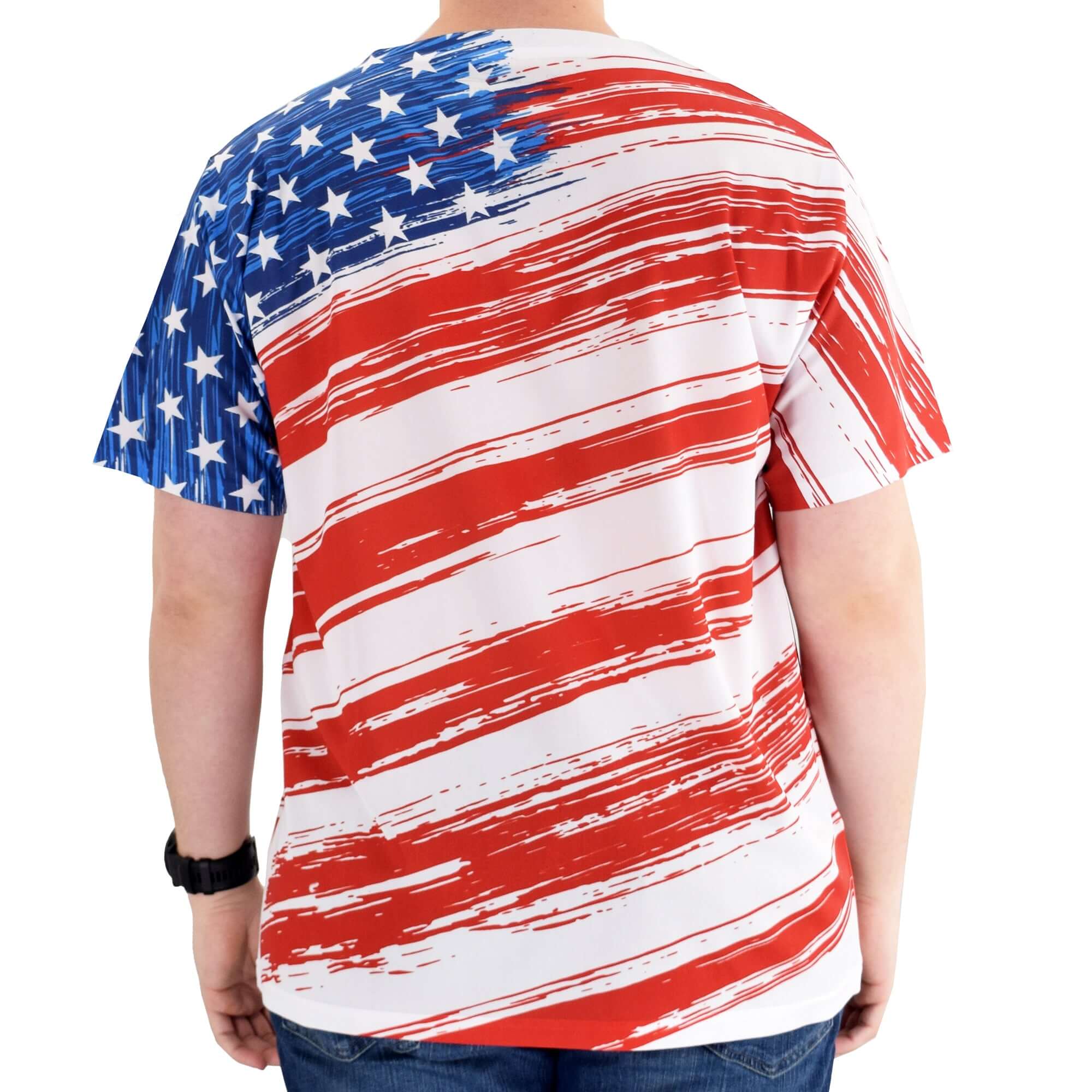 mens crewneck sublimation t shirt - the flag shirt