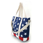 Load image into Gallery viewer, Stars and Stripes Canvas Tote
