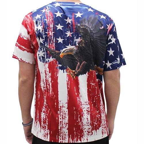 American Flag Sublimation Eagle T-Shirt - The Flag Shirt