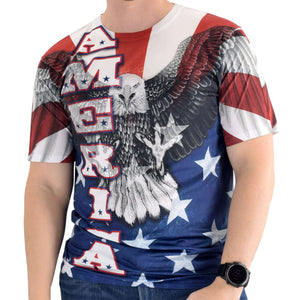 Mens American White Eagle T-Shirt - theflagshirt