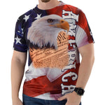 Load image into Gallery viewer, America and Eagle Head Sublimation Mens Tee - theflagshirt
