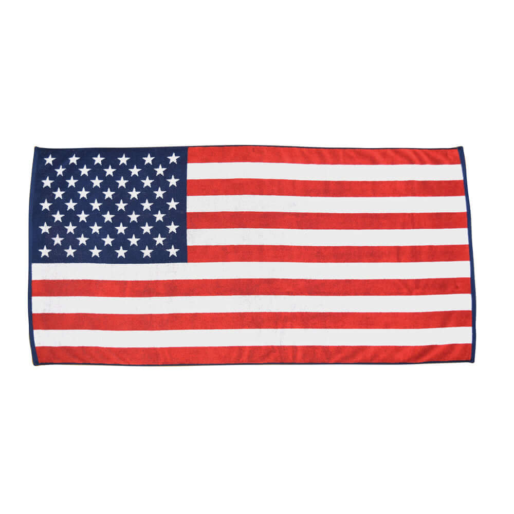 Made in USA American Flag Beach Towel 30 X 60