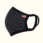 Load image into Gallery viewer, MADE IN USA Flag Solid Face Mask Charcoal Gray
