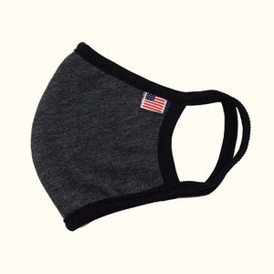 MADE IN USA Flag Solid Face Mask Charcoal Gray