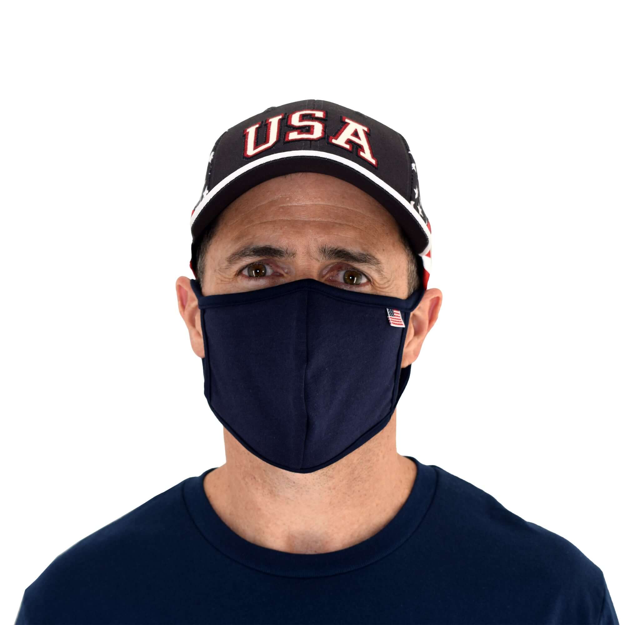 MADE IN USA Flag Solid Face Mask Navy