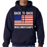 Load image into Gallery viewer, Back To Back World War Champs Mens Hooded Sweatshirt - The Flag Shirt
