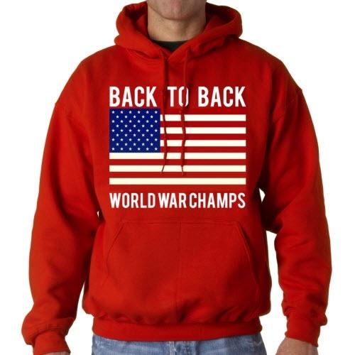 Back To Back World War Champs Mens Hooded Sweatshirt - The Flag Shirt