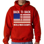 Load image into Gallery viewer, Back To Back World War Champs Mens Hooded Sweatshirt - The Flag Shirt
