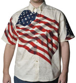 Load image into Gallery viewer, Woven Benji American Flag Mens Shirt - The Flag Shirt
