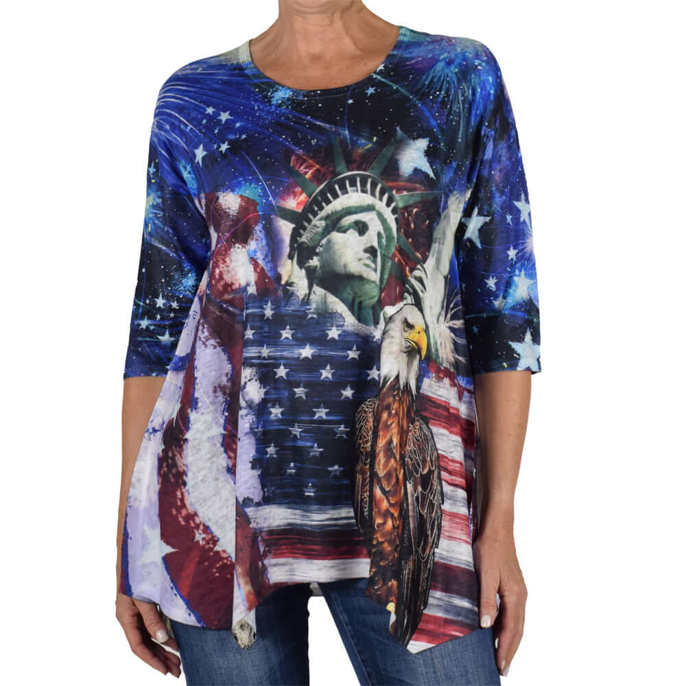 Women's Made in USA Liberty Eagle Sharkbite Tunic