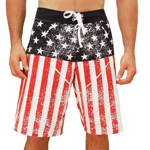 Worn American Flag Board Shorts - The Flag Shirt