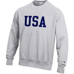 Load image into Gallery viewer, Unisex Silver Grey Champion USA Reverse Weave Crew Sweatshirt
