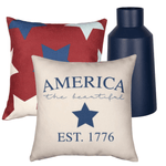 Load image into Gallery viewer, America the Beautiful 2 Pillow Covers and 1Vase 3 Piece Bundle
