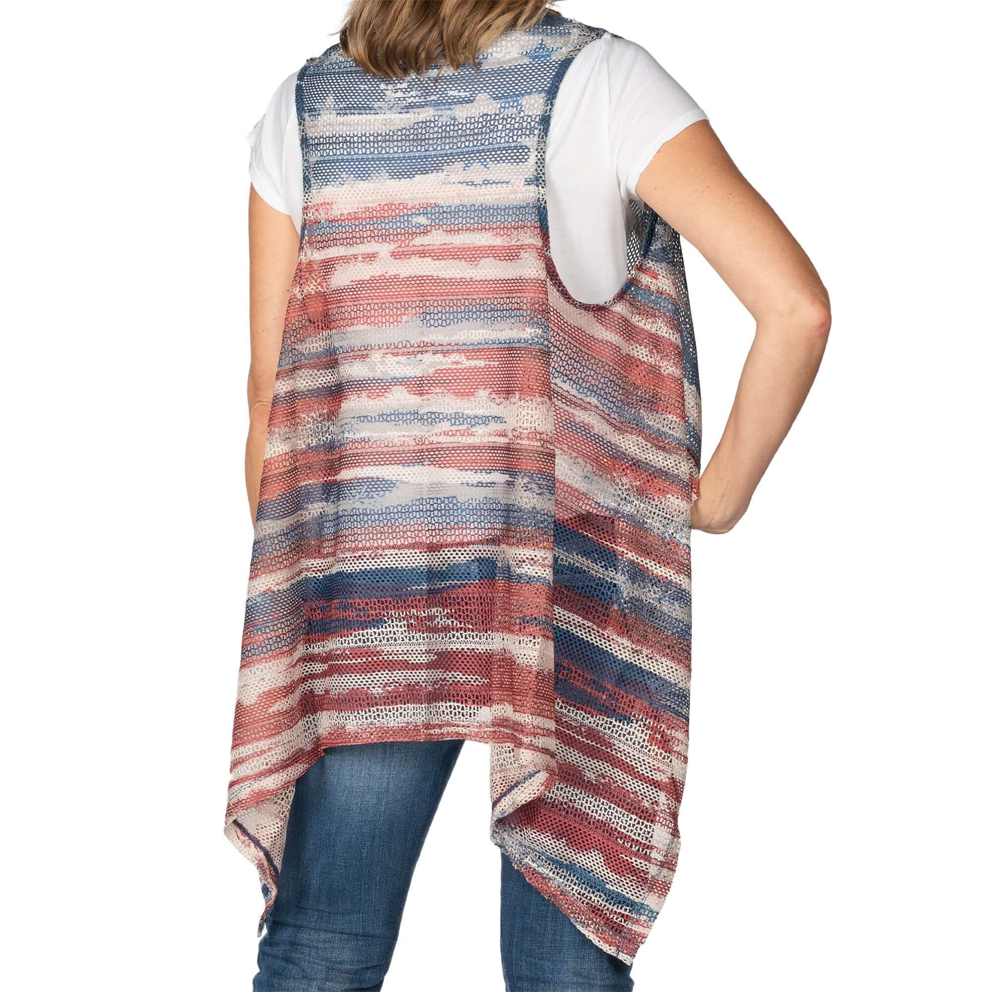 Women's American Flag Burnout Vest - the flag shirt