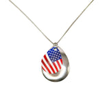 Load image into Gallery viewer, Made in USA Necklace with US Flag Charm
