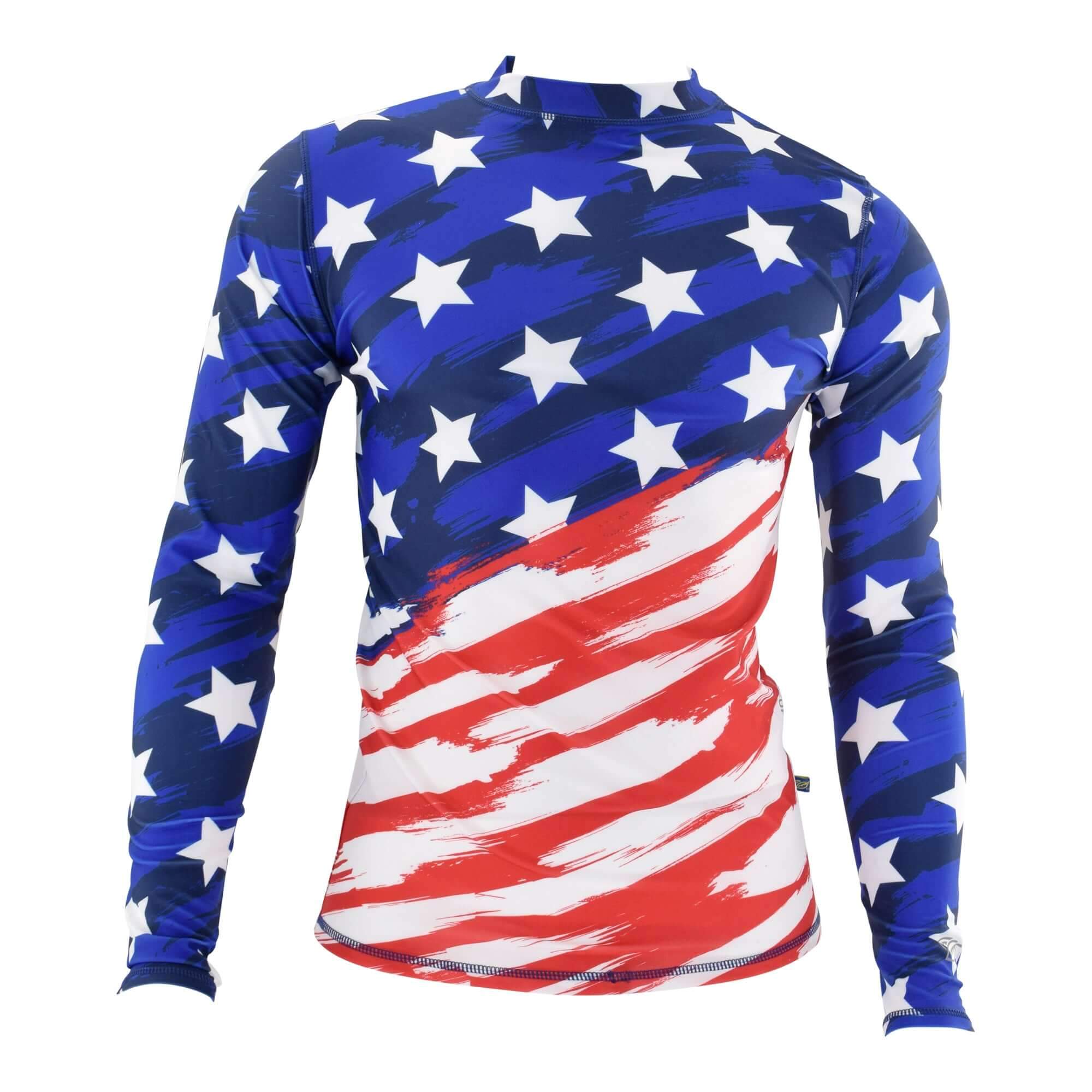 USA Sublimation Men Long Sleeve Rash Guard - The Flag Shirt
