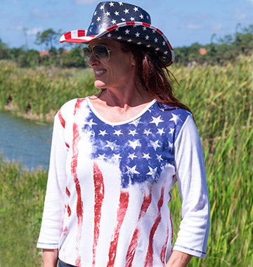 Picket Nautisk sund fornuft Women's Old Glory 3/4 Sleeve Top – The Flag Shirt