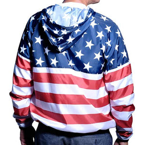 Men's Patriotic Full Zip Windbreaker Jacket