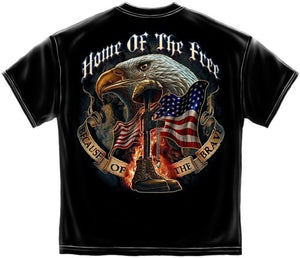 Men's Shirt Medium Land Of The Free Home Of The Brave America American  Eagle Tee