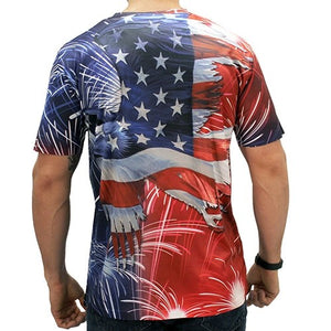 American Eagle Flag Fireworks T-Shirt - The Flag Shirt