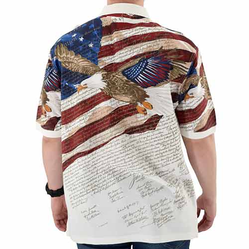 Men's Eagle Flight with Constitution100% Cotton Polo Shirt